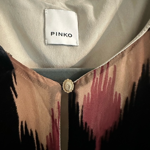 Pinko Velvet Flocked Abstract Mini Wrap Dress EUC - Picture 5 of 11